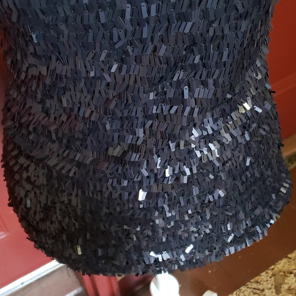 FOCUS Black Sequin Spaghetti Camisole SZ M - Picture 13 of 16